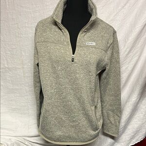 Eddie Bauer Gray Fleece Pullover Small